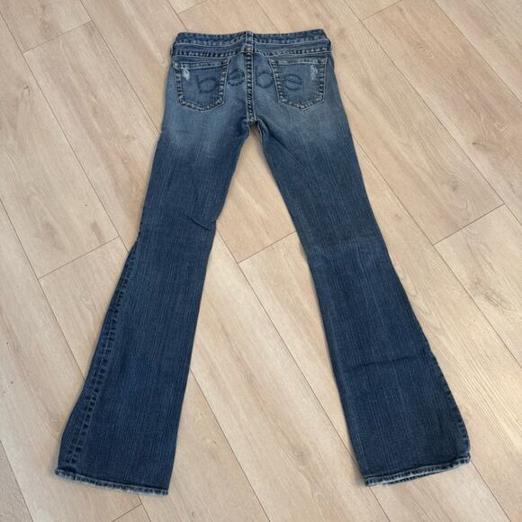 Vintage Y2K Bebe Kayla Boot Cut Jeans Rhinestone Logo on Seat Size 28 Modified - Picture 3 of 15